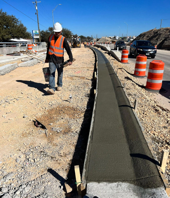highway isle concrete job ongoing